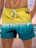 Tie Dye Pattern Drawstring Beach Shorts