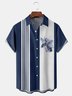 Striped Koi Chest Pocket Short Sleeve Bowling Shirt