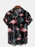 Flamingo Chest Pocket Short Sleeve Aloha Shirt