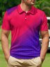 Ombre Abstract Geometric Button Short Sleeve Golf Polo Shirt