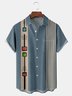 Mid Century Pattern Chest Pocket Short Sleeve Bowling Shirt