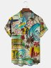 Surfing Chest Pocket Short Sleeve Hawaiian Shirt