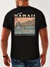 Hawaiian Cotton Crew Neck Casual T-shirt