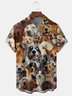 Fun Dog Chest Pocket Short Sleeve Casual Shirt