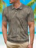 Coconut Tree Button Short Sleeve Polo Shirt