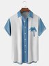 Coconut Tree Chest Pocket Short Sleeve Bowling Shirt