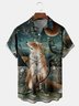 Hunting Fox Chest Pocket Short Sleeve Casual Shirt