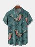 Mid Century Bird Chest Pocket Short Sleeve Hawaiian Shirt