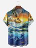 Dolphin Chest Pocket Short Sleeve Hawaiian Shirt