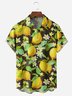 Lemons Knit Print Chest Pocket Short Sleeve Hawaiian Shirt