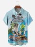 Dog Sea Turtles Chest Pocket Short Sleeve Hawaiian Shirt