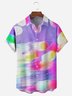 Geometric Abstract Chest Pockets Short Sleeves Casual Shirts