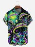 Hippie Jellyfish Chest Pocket Short Sleeve Hawaiian Shirt