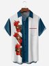 Fun Rooster Chest Pocket Short Sleeve Bowling Shirt