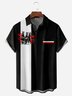 Doberman Dogs Chest Pocket Short Sleeve Bowling Shirt