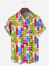 Tetris Chest Pocket Short Sleeves Casual Shirts