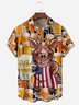 Cheers Beer Pig Chest Pocket Short Sleeve Shirt