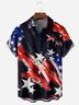 USA Flag Chest Pocket Short Sleeve Casual Shirt