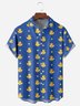 Mosaic Yellow Duck Chest Pocket Short Sleeve Hawaiian Shirt