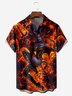 Halloween Hell Witch Chest Pocket Short Sleeves Casual Shirt