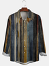 Abstract Wood Chest Pocket Long Sleeve Casual Shirt