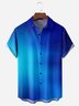 Fluorescent Blue Stripe Chest Pocket Short Sleeve Casual Shirt