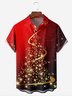Christmas Tree Chest Pocket Short Sleeve Casual Shirt