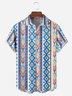 Ethnic Geometric Chest Pocket Short Sleeve Casual Shirt