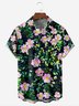 Sakura Blossom in Deep Blue Chest Pocket Short Sleeve Hawaiian Shirt