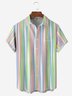 Striped Chest Pocket Short Sleeve Casual Shirt