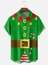 Chest Pocket Short Sleeve Ugly Christmas Shirt